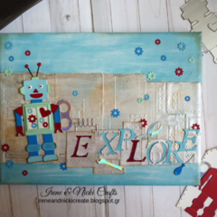 Sizzix| Robot 50s Canvas and Tags| Children's Room Decor