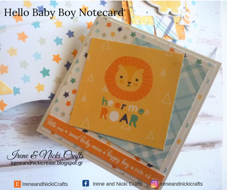 Hello Baby Boy Frame and Notecard