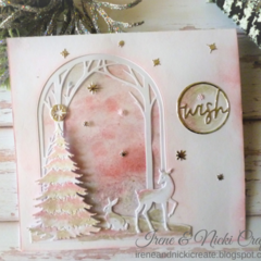 Pink Christmas Card With Silver Accents