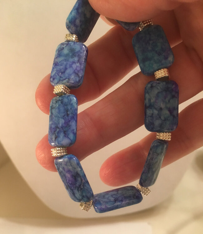 Acrylic Tiles Bracelet painted with Alcohol Ink