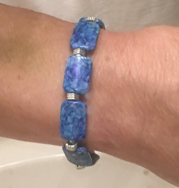 Acrylic Tiles Bracelet painted with Alcohol Ink