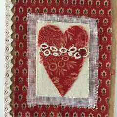 Fabric Valentine card