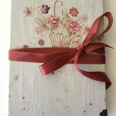 Vintage fabric journal- flower basket