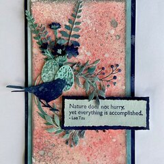 Card with inked diecuts and splatter background