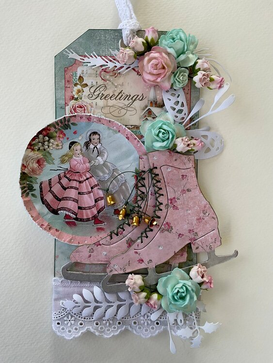 Ice Skate Tags in Pink