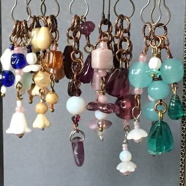 A few more charms with vintage beads...