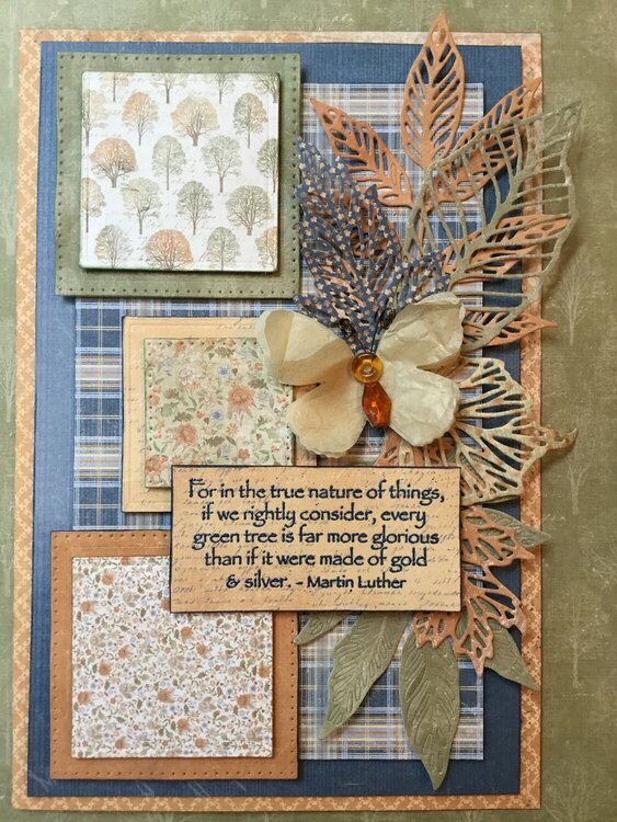 Fall Card for Bobby with vintage paper butterfly