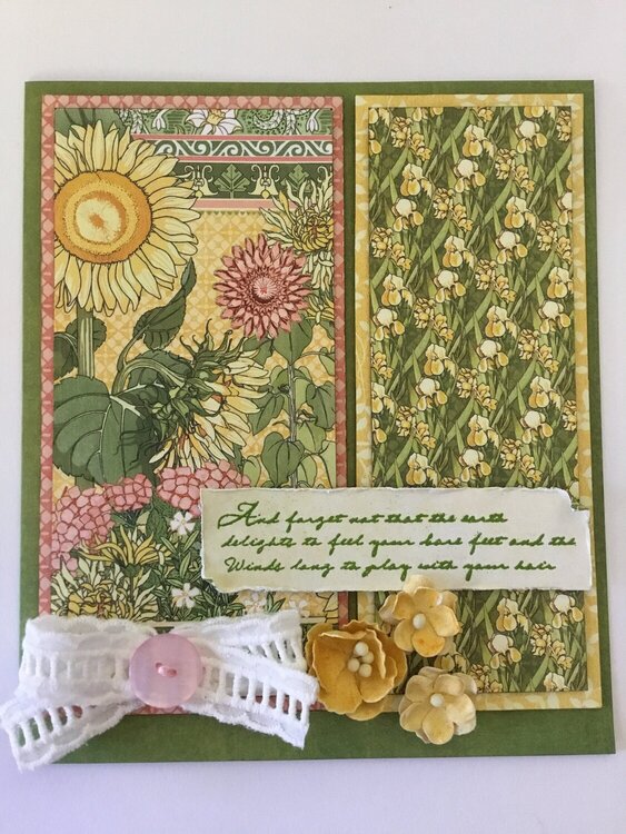 Graphic 45 garden godess - sunflower card