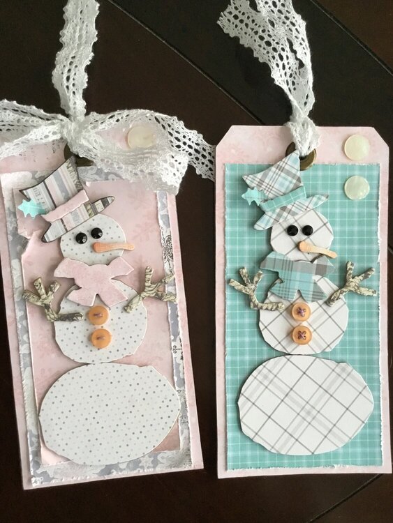 Hers and His Snowman Tags