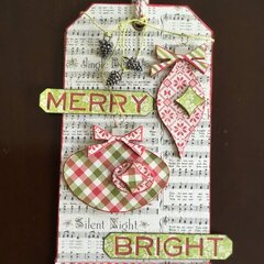 Christmas gift tag:  vintage ornaments