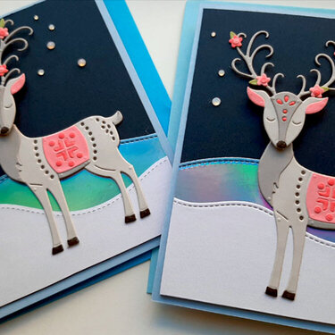 Magical Deer New Year&#039;s cards