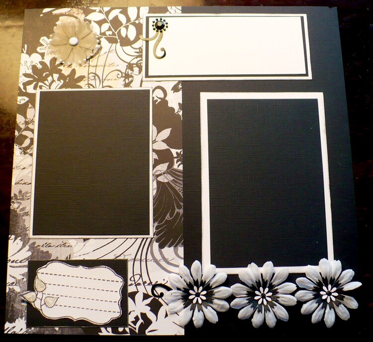 Turtlelady&#039;s 12 x 12 Swap B &amp; W page one