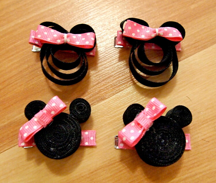 Minnie Mouse Ribbon hair clips