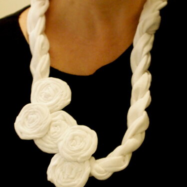 Braided T-shirt necklace/scarf