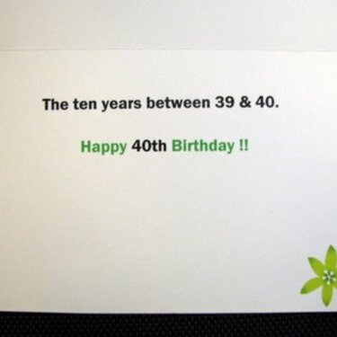 40TH Birthday Card