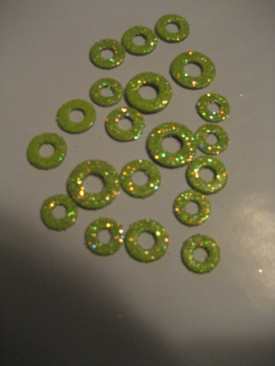 Sour Apple Glitter Washers