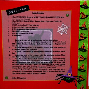 6x6 Halloween Recipe Swap &quot;Devilish Spider Cupcakes&quot;