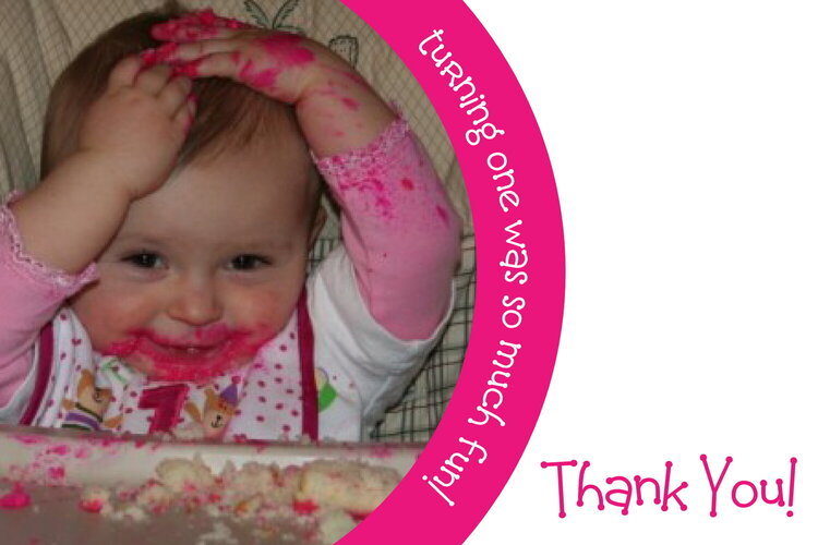 Lucy&#039;s 1st b-day thank you&#039;s