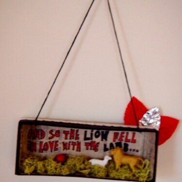 And So the Lion Fell In Love with the Lamb Mini Shadowbox Art