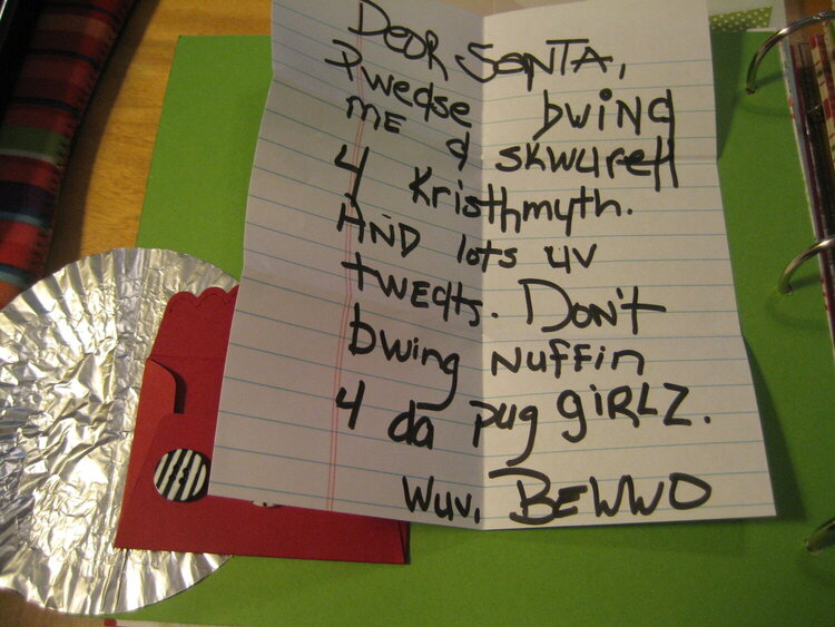 Dec 8th - Bello&#039;s Letter to Santa