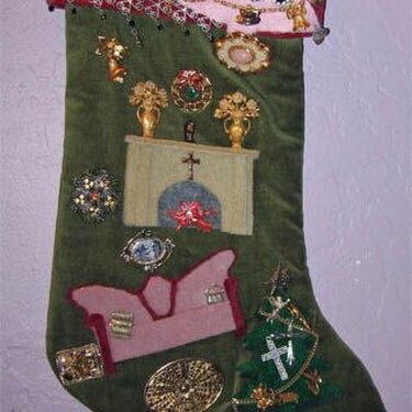 More Jeweled Christmas Stockings made by DH