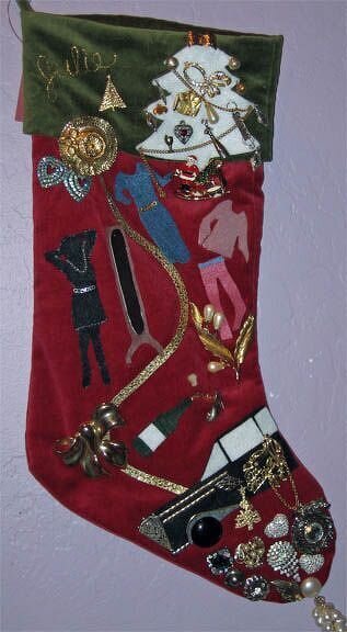 More Jeweled Christmas Stockings made by DH