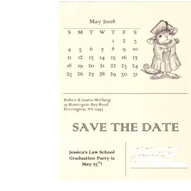 Graduation save the date postcard