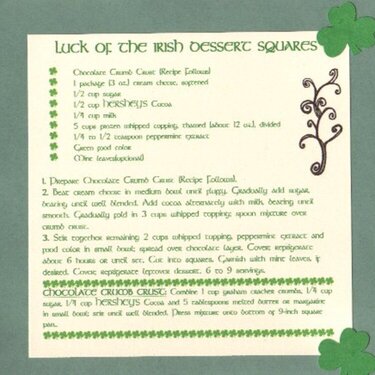 Luck of the Irish Dessert Square - Chocolate Recipe Swap