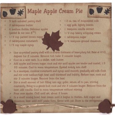 Maple Apple Cream Pie - Fall Recipe Swap