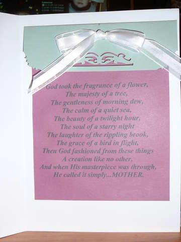 Mother&#039;s Day card-inside
