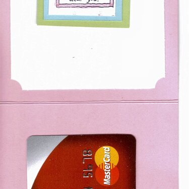 Gift card holder/ Inside