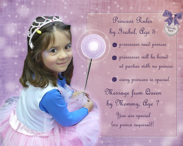 Princess Rules by Isabel, Age 5