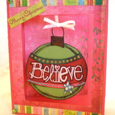 Believe ~ Hanging Ornament Card
