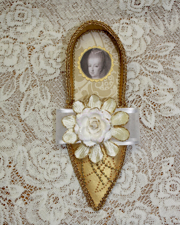 Marie Antoinette Gold Shoe Top View