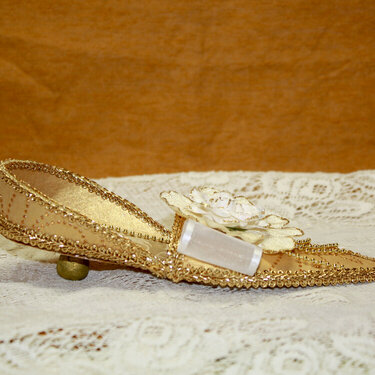 Marie Antoinette Gold Shoe Side View