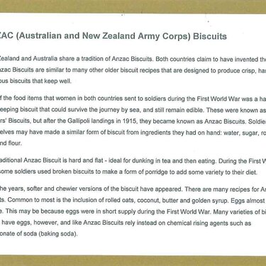 ANZAC Biscuits tag