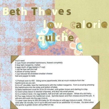 Beth Theve&#039;s Low Calorie Quiche