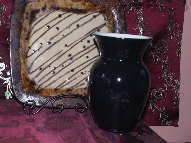 Plate and vase