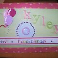 Kyley's 6th birthday card
