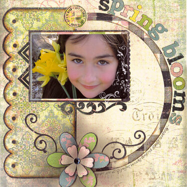 Spring Blooms **Daisy D&#039;s New Chloe-Marie Collection** DT layout