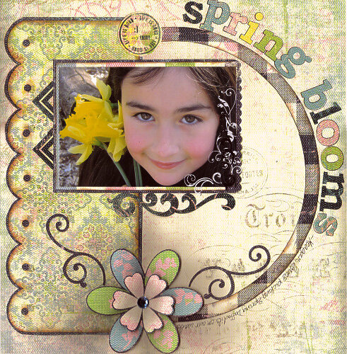 Spring Blooms **Daisy D&#039;s New Chloe-Marie Collection** DT layout