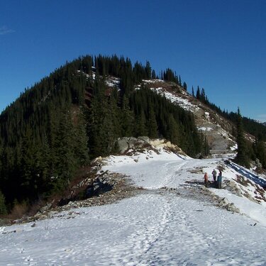 Looking down the ridge