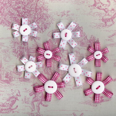 &quot;First Birthday Gift&quot; Ribbon Flowers
