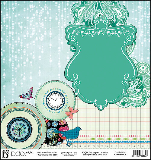 PDQ Delight pre designed double sided cardstock paper by Bisous