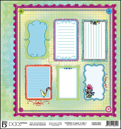 PDQ Rainbow pre designed double sided cardstock by Bisous Artist Suzanne Carillo