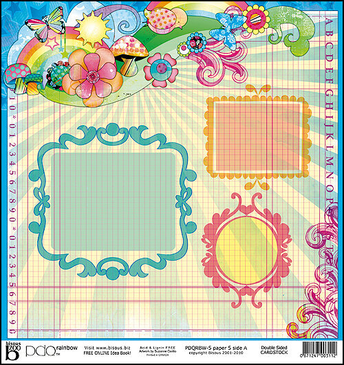 PDQ Rainbow pre designed double sided cardstock by Bisous Artist Suzanne Carillo