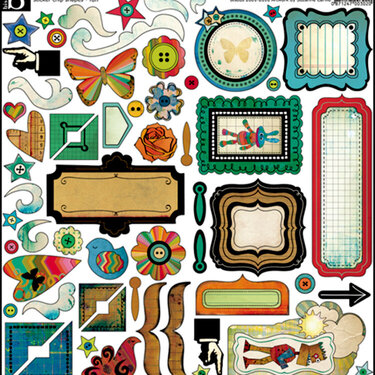 PDQ Fun! sticky back chipboard shapes by Bisous Artist Suzanne Carillo
