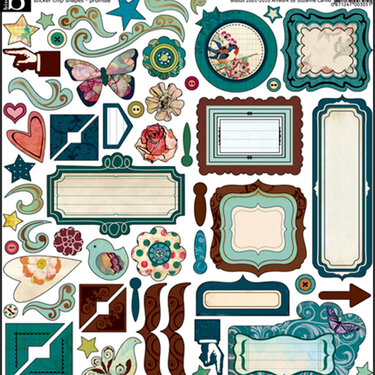 PDQ Promise sticky back chipboard shapes by Bisous Artist Suzanne Carillo