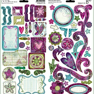 Bisous PDQ Violet Sept 2007 Release Preview Chipboard Shapes 12 x 12