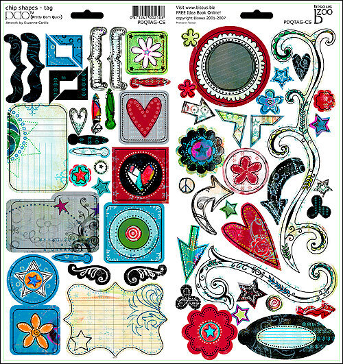 Bisous PDQ Tag Sept 2007 Release Preview Chipboard Shapes
